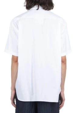 Cotton X Poly Lawn Dots Print Shirt - White X Navy -Modish Attire Store Comme Des Garcons Homme Cotton x Poly Lawn Dots Print Shirt White x Navy HM B020 2 04