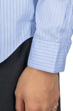 Contrast Pattern Shirt - Sax X White X Navy -Modish Attire Store Comme Des Garcons Homme Deux Contrast Pattern Shirt Sax x White x Navy DL B028 05