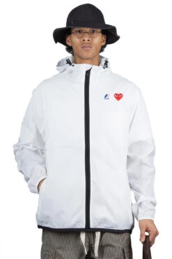 Comme Des Garçons Play K-WAY Hoodie Full Zip - White