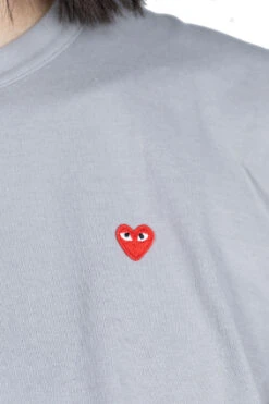 Comme Des Garçons Play Small Red Heart T-Shirt - Grey -Modish Attire Store Comme Des Garcons Play Small Red Heart T Shirt Grey AZ T314 051 3 05 m