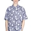Polo Shirt - Navy Cotton Floral Pique