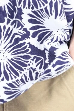 Polo Shirt - Navy Cotton Floral Pique -Modish Attire Store Engineered Garments Polo Shirt Navy Cotton Floral Pique 24S1B036 PF006 06 m