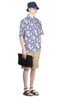 Polo Shirt - Navy Cotton Floral Pique -Modish Attire Store Engineered Garments Polo Shirt Navy Cotton Floral Pique 24S1B036 PF006 08 m