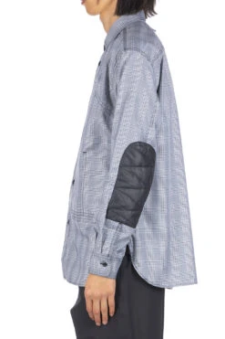 Checker Shirt With Elbow Patch - White Black X Black -Modish Attire Store Junya Watanabe MAN Checker Shirt With Elbow Patch White Black x Black WL B003 13