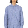 Contrast Checker Shirt - White Blue Black X Blue