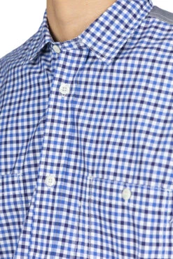 Contrast Checker Shirt - White Blue Black X Blue -Modish Attire Store Junya Watanabe MAN Contrast Checker Shirt White Blue Black x Blue WL B006 05