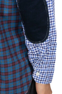 Contrast Checker Shirt - White Blue Black X Blue -Modish Attire Store Junya Watanabe MAN Contrast Checker Shirt White Blue Black x Blue WL B006 07