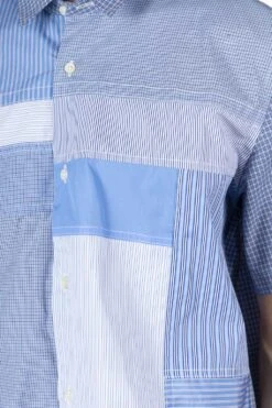 Cotton Check X Cottone Stripe Mix Shirt -Modish Attire Store Junya Watanabe MAN Cotton Check x Cottone Stripe Mix Shirt WM B015 051 04