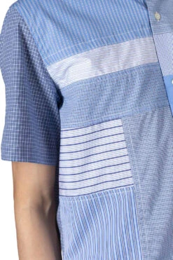 Cotton Check X Cottone Stripe Mix Shirt -Modish Attire Store Junya Watanabe MAN Cotton Check x Cottone Stripe Mix Shirt WM B015 051 05