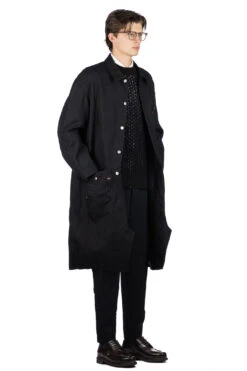X Levis Long Wool Coat - Black X Black -Modish Attire Store Junya Watanabe MAN x Levis Long Wool Coat Black x Black WL C901 09