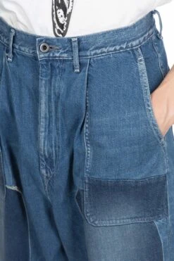 11.5oz Denim MINING Damaged High Waisted DAKOTA Pants -Modish Attire Store Kapital 115oz Denim MINING Damaged High Waisted DAKOTA Pants EK 1161 noe 54 m