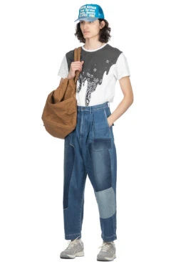 11.5oz Denim MINING Damaged High Waisted DAKOTA Pants -Modish Attire Store Kapital 115oz Denim MINING Damaged High Waisted DAKOTA Pants EK 1161 noe 57 m