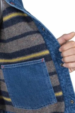 11.5oz Denim RAINBOWY Lining Railroad JKT -Modish Attire Store Kapital 115oz Denim RAINBOWY Lining Railroad JKT K2210LJ054 viv 09 m