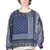 12/-SWT Knit BANDANA BIVOUAC BIG Sweater - Purple Navy