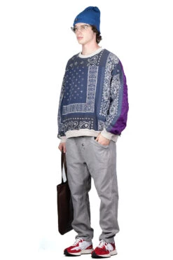 12/-SWT Knit BANDANA BIVOUAC BIG Sweater - Purple Navy -Modish Attire Store Kapital 12 SWT Knit BANDANA BIVOUAC BIG Sweater Purple Navy EK 1005 PNV 07 m