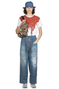Front Page 30 14oz Denim W-Knee EASY Baggy Pants - DIXIE LUMBER Remake