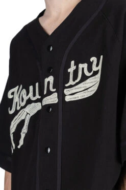 16/-Densed Jersey Baseball Shirt (BONE) - Black -Modish Attire Store Kapital 16 Densed Jersey Baseball Shirt BONE Black EK 1639SC 15 m