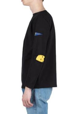 16/- Densed Jersey Elbow-Rip Boatneck Long Sleeve T - Black -Modish Attire Store Kapital 16 Densed Jersey Elbow Rip Boatneck Long Sleeve T Black K2303LC077 BLK AC 03 m