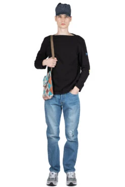 16/- Densed Jersey Elbow-Rip Boatneck Long Sleeve T - Black -Modish Attire Store Kapital 16 Densed Jersey Elbow Rip Boatneck Long Sleeve T Black K2303LC077 BLK AC 06 m