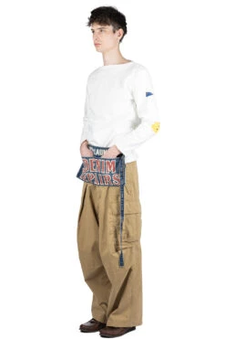 16/- Densed Jersey Elbow-Rip Boatneck Long Sleeve T - White -Modish Attire Store Kapital 16 Densed Jersey Elbow Rip Boatneck Long Sleeve T White K2303LC077 WH NOE 06 m