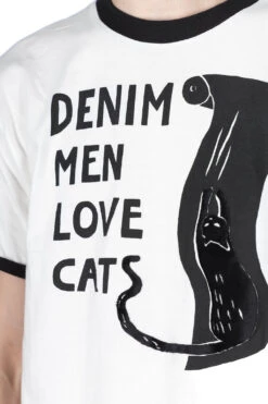 20/-Jersey Ringer T (DENIM MEN LOVE CATS SCRATCH) - White -Modish Attire Store Kapital 20 Jersey Ringer T DENIM MEN LOVE CATS SCRATCH White K2305SC193 05 m