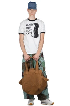 20/-Jersey Ringer T (DENIM MEN LOVE CATS SCRATCH) - White -Modish Attire Store Kapital 20 Jersey Ringer T DENIM MEN LOVE CATS SCRATCH White K2305SC193 07 m