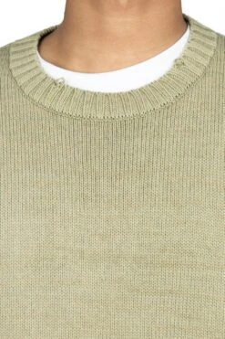 5G Cotton Knit BONE Crew Sweater - Khaki -Modish Attire Store Kapital 5G Cotton Knit BONE Crew Sweater Khaki EK 1077KN KHA 07 m