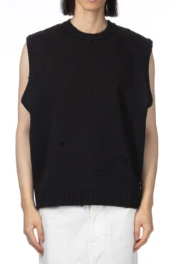 5G Cotton Knit BONE Vest - Black -Modish Attire Store Kapital 5G Cotton Knit BONE Vest Black EK 1415KN BLK 13 m