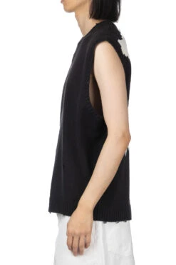 5G Cotton Knit BONE Vest - Black -Modish Attire Store Kapital 5G Cotton Knit BONE Vest Black EK 1415KN BLK 14 m