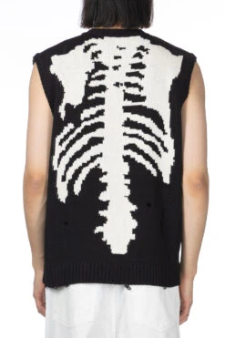 5G Cotton Knit BONE Vest - Black -Modish Attire Store Kapital 5G Cotton Knit BONE Vest Black EK 1415KN BLK 15 m