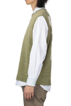 5G Cotton Knit BONE Vest - Khaki -Modish Attire Store Kapital 5G Cotton Knit BONE Vest Khaki EK 1415KN KHA 14 m