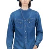 8oz Denim ROLLER Collar Baseball Western Shirt