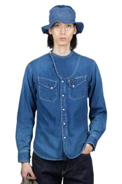8oz Denim ROLLER Collar Baseball Western Shirt