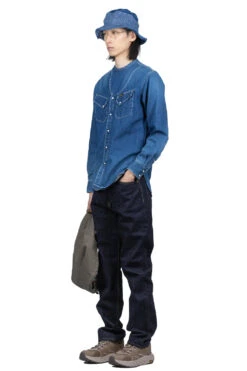 8oz Denim ROLLER Collar Baseball Western Shirt -Modish Attire Store Kapital 8oz Denim ROLLER Collar Baseball Western Shirt K2210LS093 ac 08 m