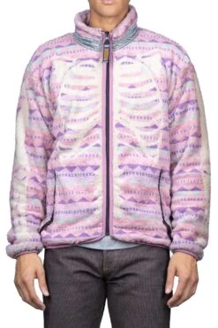 ASHLAND Stripe & BONE Fleece Zip Blouson - Pink -Modish Attire Store Kapital ASHLAND Stripe BONE Fleece Zip Blouson Pink K2210LC110 PK 02 m