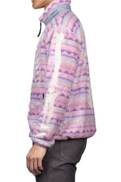 ASHLAND Stripe & BONE Fleece Zip Blouson - Pink -Modish Attire Store Kapital ASHLAND Stripe BONE Fleece Zip Blouson Pink K2210LC110 PK 03 m