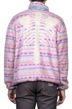 ASHLAND Stripe & BONE Fleece Zip Blouson - Pink -Modish Attire Store Kapital ASHLAND Stripe BONE Fleece Zip Blouson Pink K2210LC110 PK 04 m