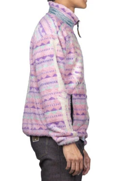 ASHLAND Stripe & BONE Fleece Zip Blouson - Pink -Modish Attire Store Kapital ASHLAND Stripe BONE Fleece Zip Blouson Pink K2210LC110 PK 05 m