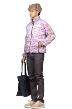 ASHLAND Stripe & BONE Fleece Zip Blouson - Pink -Modish Attire Store Kapital ASHLAND Stripe BONE Fleece Zip Blouson Pink K2210LC110 PK 08 m