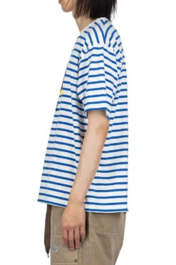 Border Jersey Crew T (CATPITAL) - Blue -Modish Attire Store Kapital Border Jersey Crew T CATPITAL Blue EK 957 1412 WBL 03 m