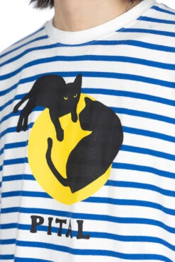 Border Jersey Crew T (CATPITAL) - Blue -Modish Attire Store Kapital Border Jersey Crew T CATPITAL Blue EK 957 1412 WBL 05 m