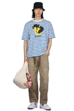 Border Jersey Crew T (CATPITAL) - Blue -Modish Attire Store Kapital Border Jersey Crew T CATPITAL Blue EK 957 1412 WBL 07 m