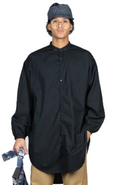Broad Cloth Button Down GIANT Shirt - Black