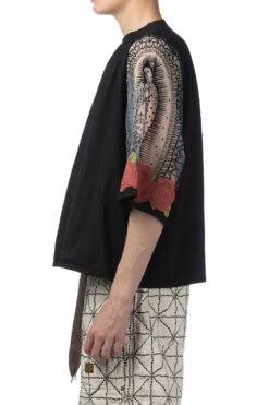 Burn-Out Jersey Raglan HUGE T (Virgin Mary) - Black -Modish Attire Store Kapital Burn Out Jersey Raglan HUGE T Virgin Mary Black EK 1254SCA BLK 03 m