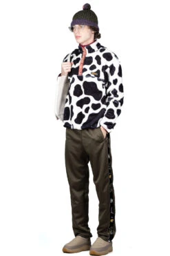 COW Fleece Pullover - White -Modish Attire Store Kapital COW Fleece Pullover White K2110LC102 WH 06 m