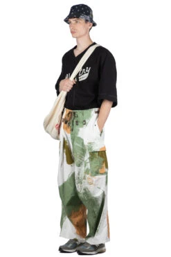 Combed Burberry BRUSH-CAMO JUMBO Cargo Pants - White -Modish Attire Store Kapital Combed Burberry BRUSH CAMO JUMBO Cargo Pants White K2304LP143 WH noe 08 m