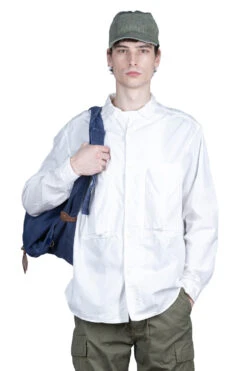 Cotton Broad Anorak Shirt - White