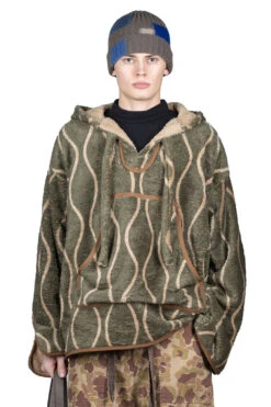 Drunk Stripe Fleece BAJA Parka - Khaki