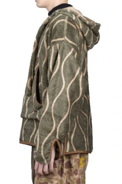 Drunk Stripe Fleece BAJA Parka - Khaki -Modish Attire Store Kapital Drunk Stripe Fleece BAJA Parka Khaki EK 1340 ac 03 m