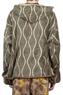 Drunk Stripe Fleece BAJA Parka - Khaki -Modish Attire Store Kapital Drunk Stripe Fleece BAJA Parka Khaki EK 1340 ac 04 m